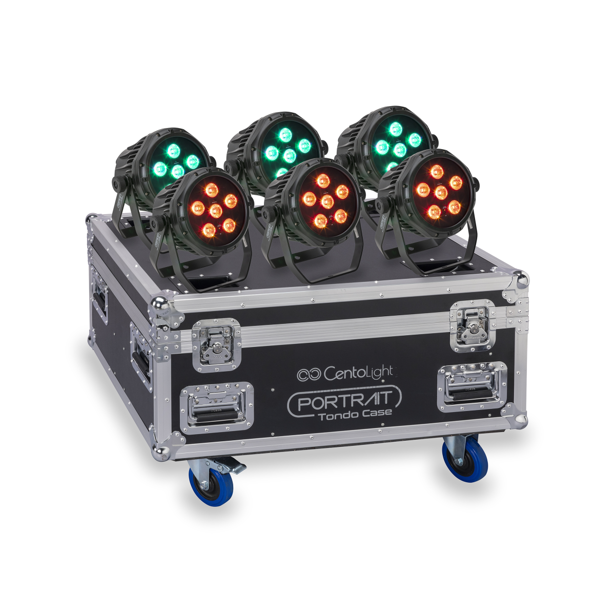 PORTRAIT TONDO SET IP65 korumalı, 6 × 10 W RGBWA+UV bataryalı LED PAR seti