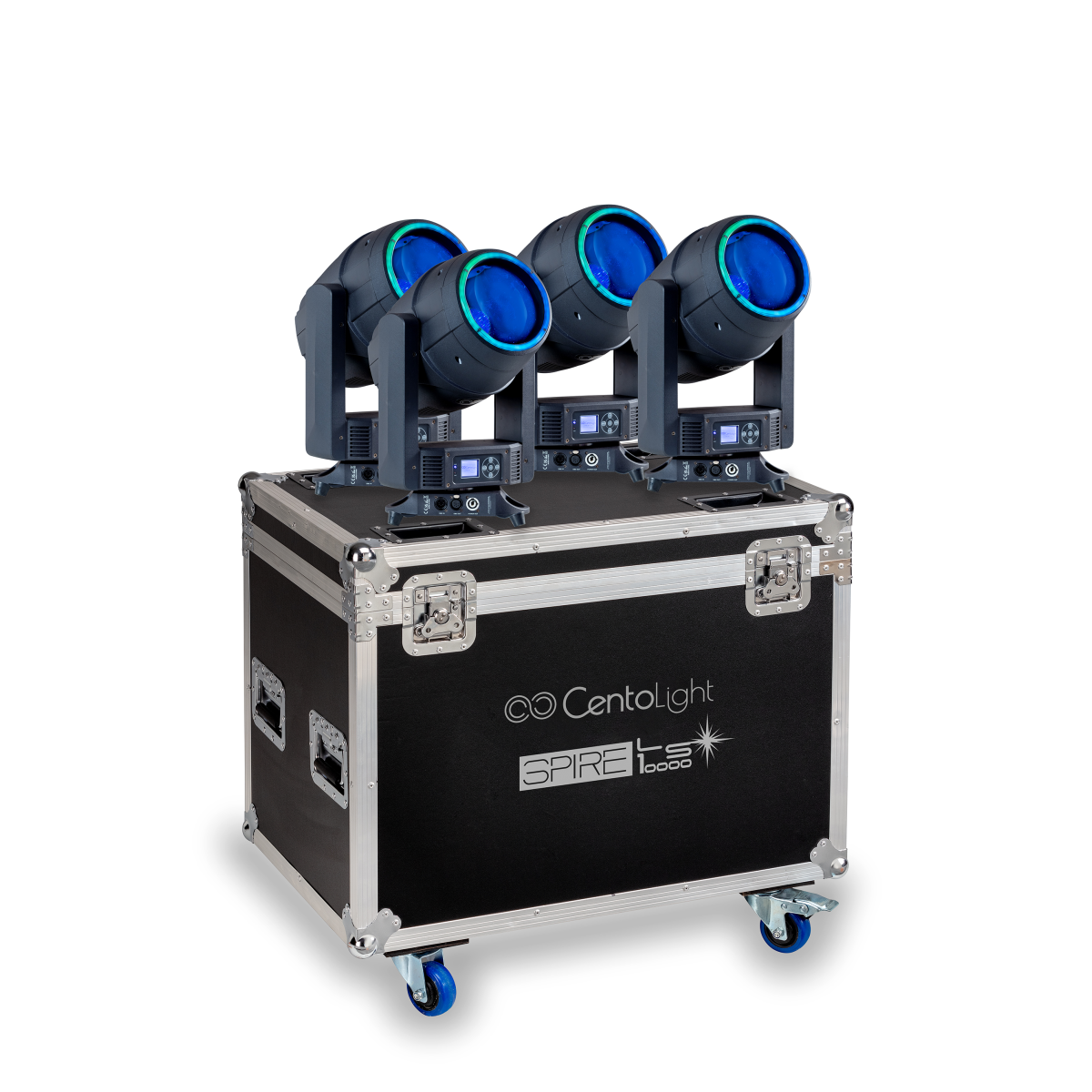 SPIRE LS10000-SET Flight Case'li dört adet lazer kaynaklı Beam moving head seti