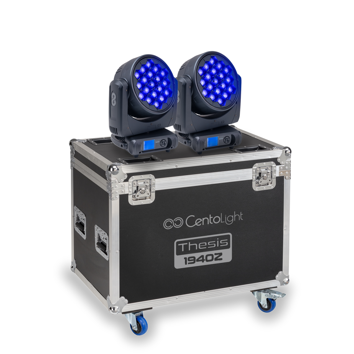 THESIS-1940z-SET Flight Case'li iki adet 19 × 40 W wash moving head seti